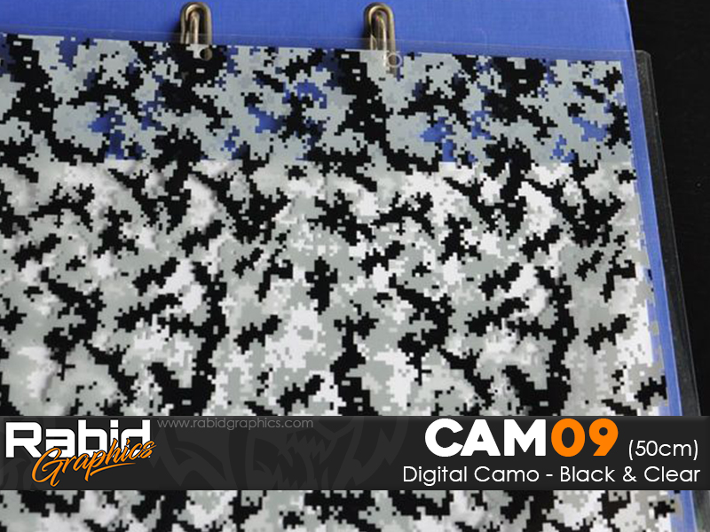 Digital Camo - Black & Clear (50cm)