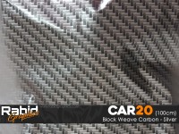 Block Weave Carbon - Silver (100cm)
