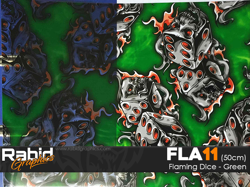 Flaming Dice - Green (50cm)