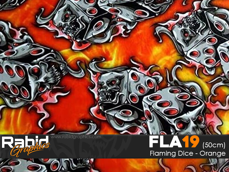 Flaming Dice - Orange (50cm)