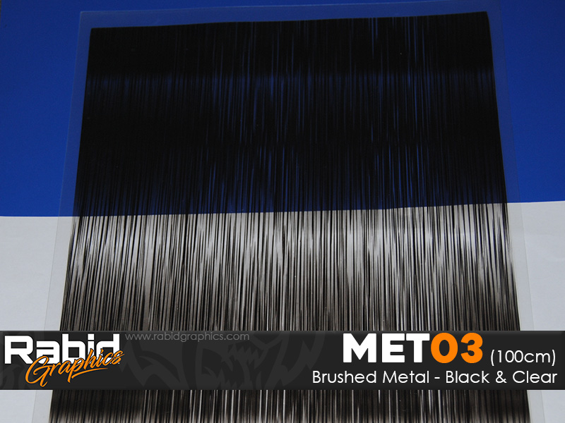 Brushed Metal - Black & Clear (100cm)