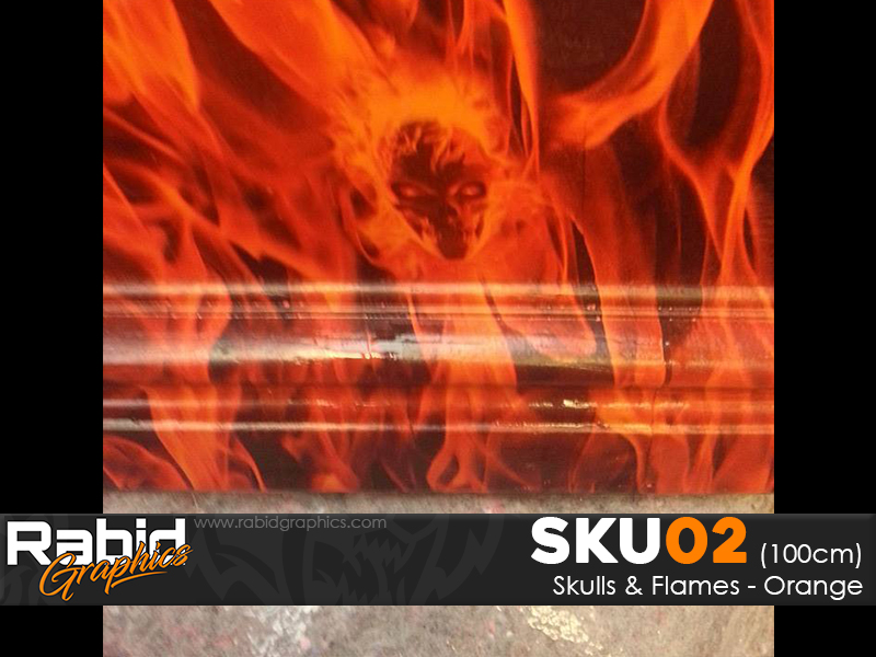 Skulls & Flames - Orange (100cm)