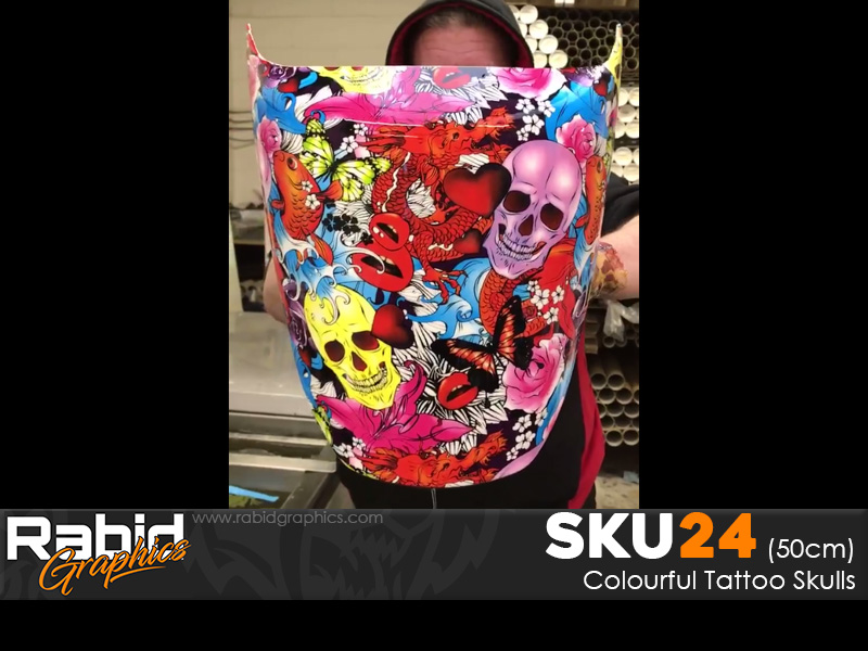 Colourful Tattoo Skulls (50cm)