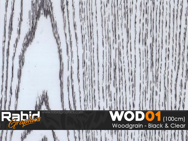 Woodgrain - Black & Clear (90cm)
